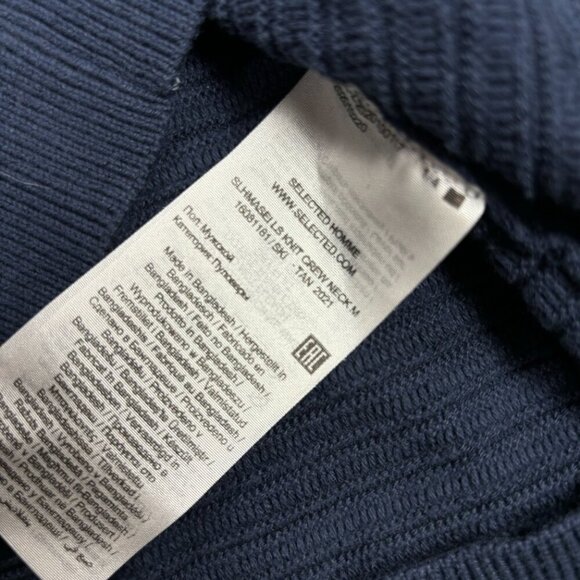 Selected Homme Horizontal Ribbed Knit Crew Pullover Sweater - Picture 6 of 7